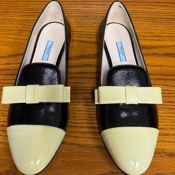 Prada Black/Yellow Loafers-BRAND NEW - Picture 1 of 10